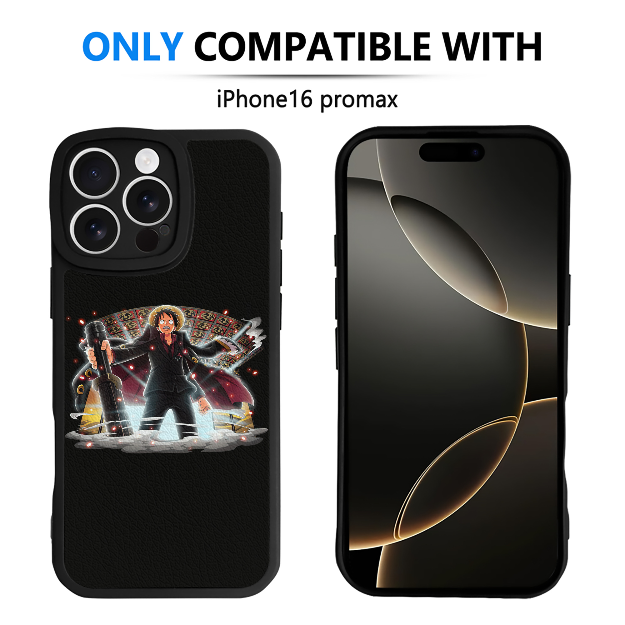 （画像用） ワンピース モンキー・D・ルフィ ONE PIECE Monkey D. Luffy 【iPhone 16シリーズ対応】シリコンスマホケース（レザー調） 材質：シリコン